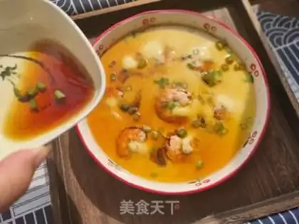 Make Seafood steamed eggs step 11