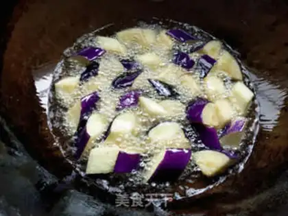 Make Salt fish and eggplant step 2