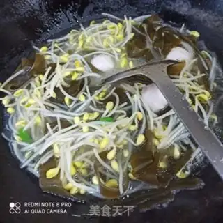 Make Seaweed bean sprouts, bean concubines soup step 6