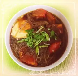 Make Tomato beef fan soup step 9