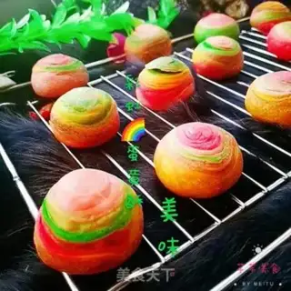 Make Rainbow souffle step 27