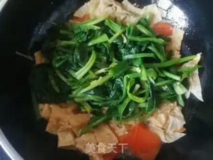 Make Carrots, spinach, tofu skin step 9