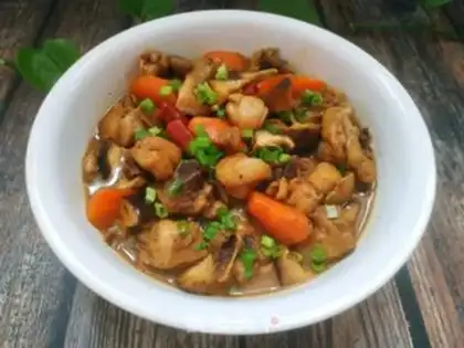 Make A chicken leg with mushrooms step 15