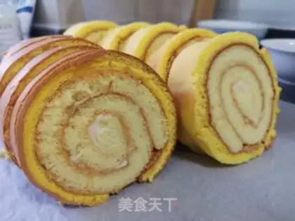 Make Tiger cake roll step 24