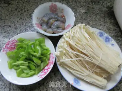 Make Cream shrimp fried golden mushrooms step 0