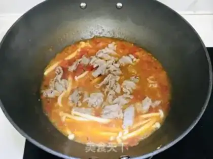 Make Sour soup, fat cow step 4