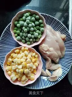 Make Chicken-dried pea corn step 0