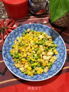 Make Chicken-dried pea corn step 8