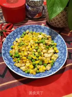 Make Chicken-dried pea corn step 9
