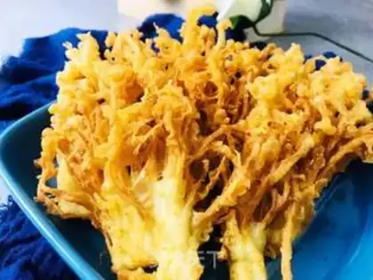 Make Fried golden mushrooms step 4