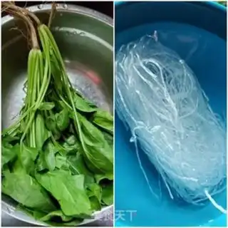 Make A spinach mix fan step 0