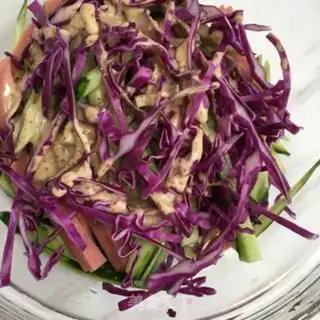Make A vegetable salad in ham step 3