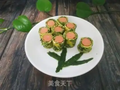 Make Spinach egg rolls step 10