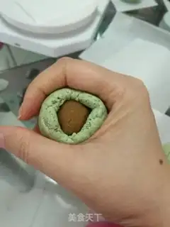 Make Salted egg yolk turquoise step 19