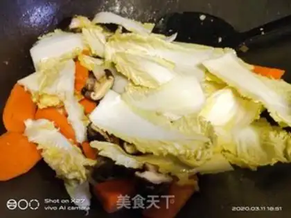 Make Chicken breast fried mushrooms and cabbage step 5