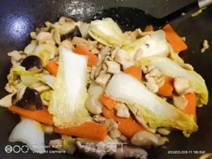 Make Chicken breast fried mushrooms and cabbage step 7