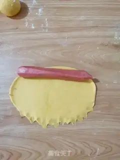 Make Pumpkin hot dog bread step 7