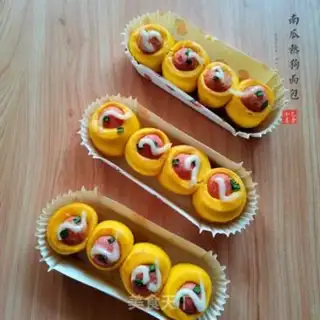 Make Pumpkin hot dog bread step 16
