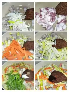 Make Five flowers with green peppers step 4