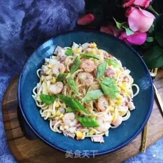 Make Bacon shrimp cream pasta step 15