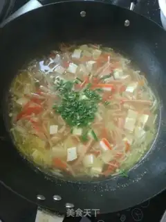 Make Gold pins, mushrooms, tofu soup step 7