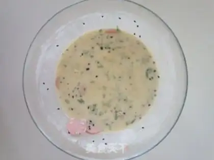 Make Sesame ham pancakes step 4