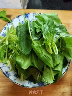 Make Fries and spinach step 1