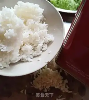 Make Garlic olive oil bacon fried rice step 1
