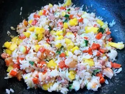 Make Pineapple shrimp fried rice step 9