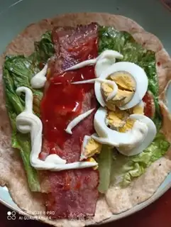 Make Bacon egg burrito step 6