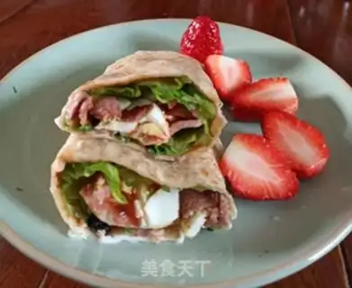 Make Bacon egg burrito step 8