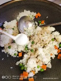 Make Peaches, carrots, fried rice step 7