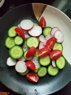 Make Cherry carrots, cucumber pheasant salad step 5