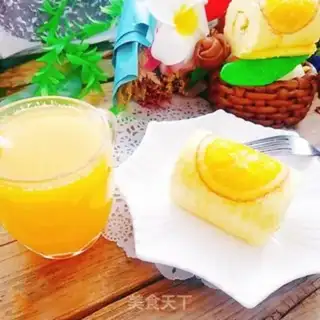 Make Orange cake roll step 21