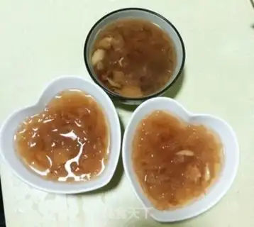Make Ice cream, silver edear, plum soup step 5
