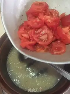 Make The rice tomato porridge step 5