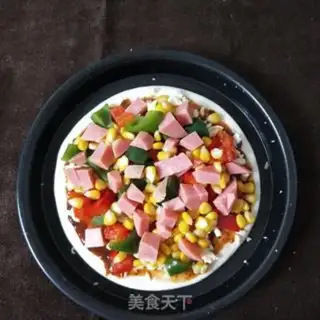 Make Twin pepper corn ham pizza step 9