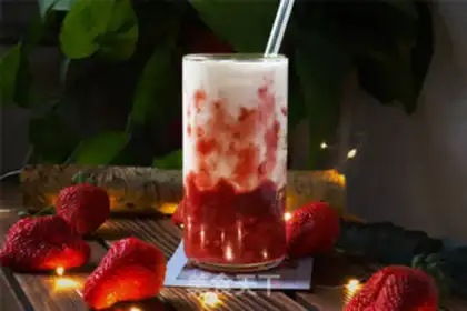 Make Strawberry fresh cow milk step 8