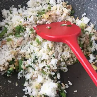 Make Burning abalone fried rice step 15