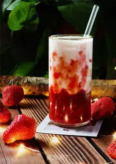 Make Strawberry fresh cow milk step 9