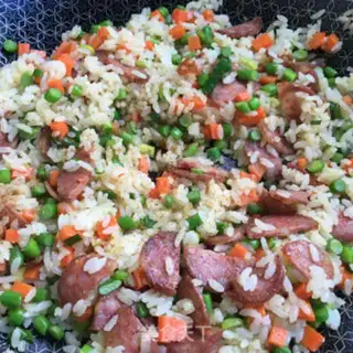 Make Weenie garlic and rice step 7