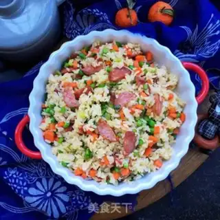 Make Weenie garlic and rice step 10