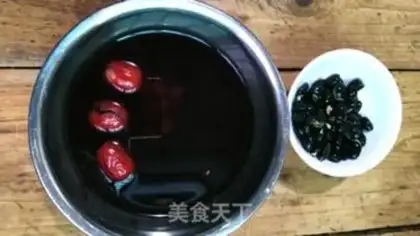 Make Black bean, black rice, red date step 2