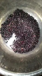 Make Red sugar and black rice congee step 0