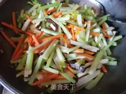 Make Celery carrots and beans step 6