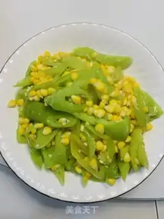 Make Green peppers and corn beans step 4