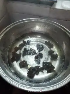 Make Shrimp, black and mucous step 2