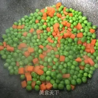 Make Egg carrots, sweet peas step 3