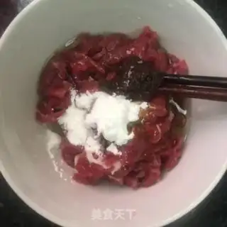 Make Mustard blue beef fried rice step 1