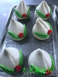 Make Peach buns step 34